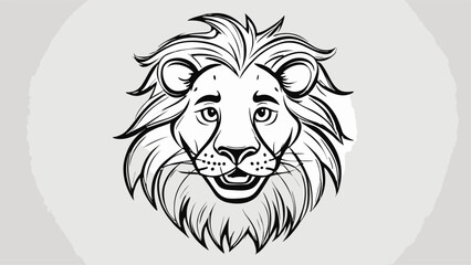 Lion cartoon character vector image. Illustration of cute lion design graphic on the white background