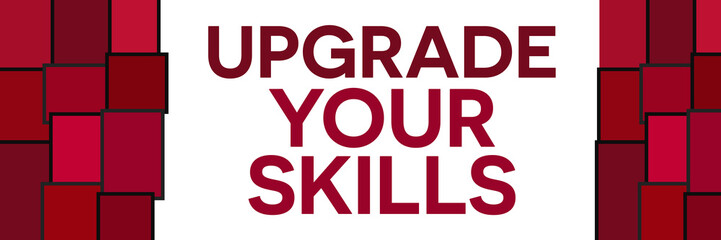 Upgrade Your Skills Pink Red Grid Left Right 