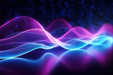 Obraz premium abstract futuristic background with pink blue glowing neon moving high speed wave lines and bokeh lights. Data transfer concept Fantastic wallpaper