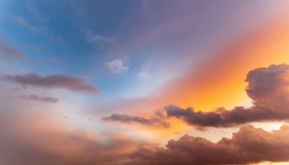 Naklejka na ściany i meble colorful cloudy sky at sunset gradient color sky texture abstract nature background