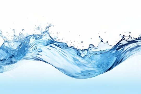 Water splash in wave shape isolated on white background