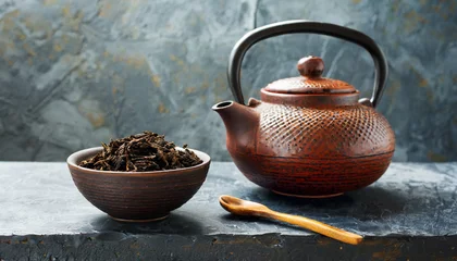 Foto op Aluminium bowl with pu erh and teapot © Ashley