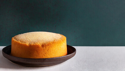 semolina cake banner with minimalist clean copy space