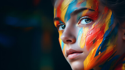 A girl with a painted face