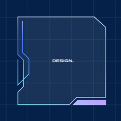 Futuristic square gradient background. Pop up window vector illustration.