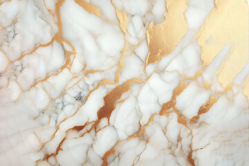 White and gold marble texture background. Abstract design. Generative AI