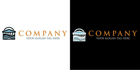 bank logo template with water