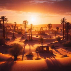 Fotobehang sunset in the desert © Deanmon