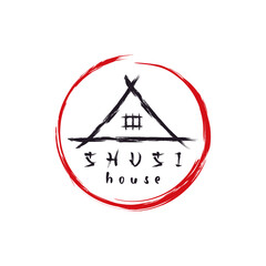 Japanese Sushi Dish Seafood Restaurant Bar logo design, Sushi logo template vector icon for japanese food illustration design