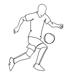 running man with playing football activity