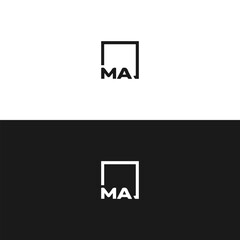 MA logo. M A design. White MA letter. MA, M A letter logo design. Initial letter MA linked circle uppercase monogram logo.