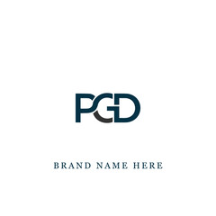 Obraz premium PGD logo. P G D design. White PGD letter. PGD, P G D letter logo design. Initial letter PGD linked circle uppercase monogram logo.
