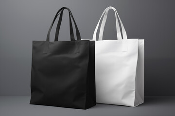 black and white tote bag