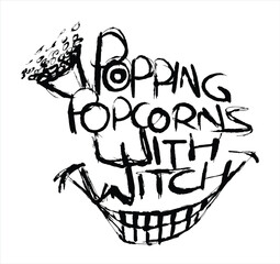 Horror Concept Art. Popping Popcorns with Witch