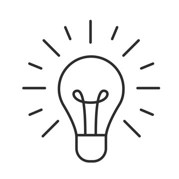 Lamp line icon. Lightbulb outline pictogram