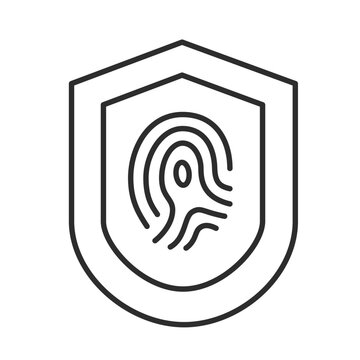 Fingerprint icon cybersecurity shield vector.