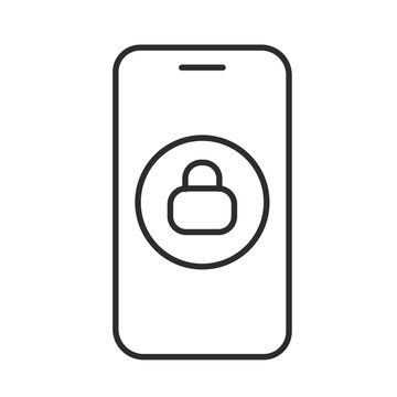 Phone with lock icon vector.