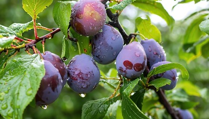Ripe organic varieties of plums