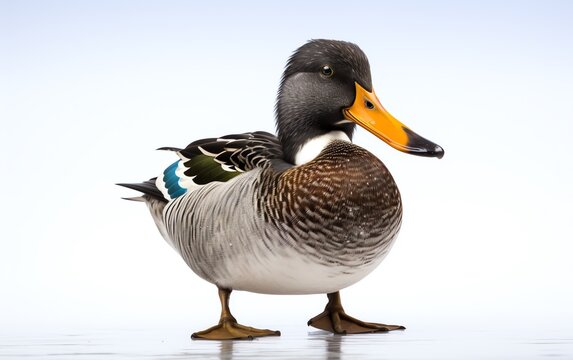 a duck standing on the water