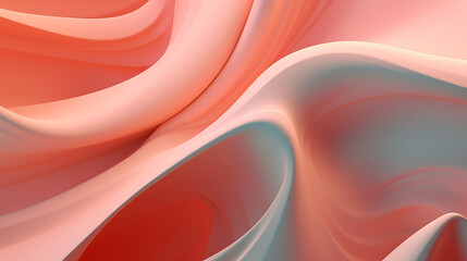 Sculpted elegance, 3D abstract soft curves and colors