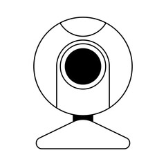 Illustration of web camera. Computer equipment and work device.