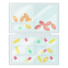 Plastic organizer box for pills storage