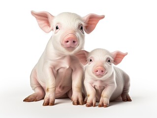 Fototapeta premium Embrace luck and joy with the endearing Lucky Piglets, bringing a touch of whimsy to your surroundings. Generativ ai.