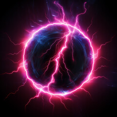 neon lightning symbol background.