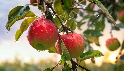 European crab apple or forest apple fruit. 