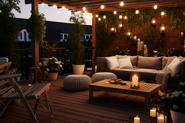 Create a stylish and functional outdoor patio or terrace for entertaining and relaxation