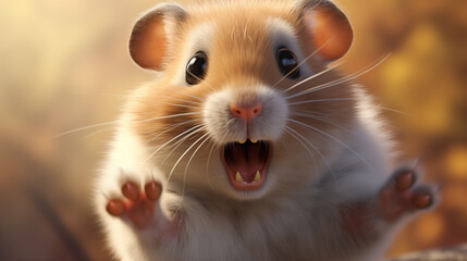close up of cute hamster