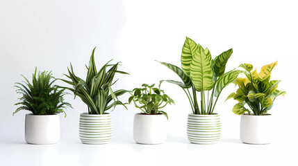 A group of plants in a pot on a white background with a white background and a white background with a white background - obrazy, fototapety, plakaty