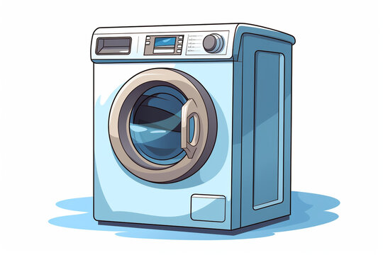 Washing machine, isolated on a white background. Vector style abstract illustration.