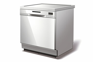 Dishwasher, isolated on white.