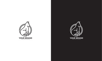 Cat pet logo, vector graphic design