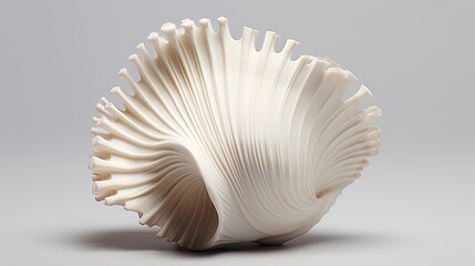 Exquisitely crafted scaled model resembling a delicate white sea shell. Detailed craftsmanship, scaled replica, delicate design, meticulous detailing. Generated by AI.