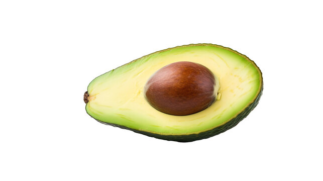 A slice of avocado on a transparent background, PNG image with background removed, Created with Generative Ai technology.