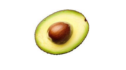 A slice of avocado on a transparent background, PNG image with background removed, Created with Generative Ai technology.