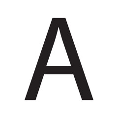 Letter a isolated on white background. Alphabet Letter A. .Font symbol of letter a. Printable Solid Black Letter A Silhouette. Vector illustration.