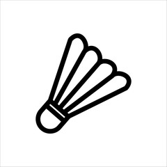 badminton icon. badminton racquets with shuttlecock line art vector icon for sports apps and websites.