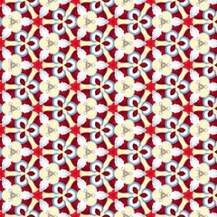 Wallpaper or geometric background, beautiful Thai pattern, prominent red tone, suitable for various fabric patterns, tablecloths, curtains, floor tiles, etc.