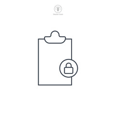 Document with Lock. Data security lock Icon symbol vector illustration isolated on white background