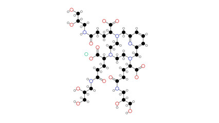 gadopiclenol molecule, structural chemical formula, ball-and-stick model, isolated image contrast agent