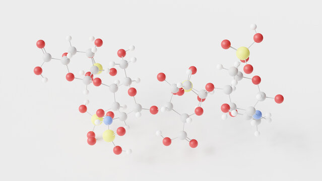lovenox molecule 3d, molecular structure, ball and stick model, structural chemical formula heparin