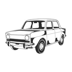 Outline illustration design of a vintage car 71