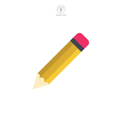 Pencil Icon symbol vector illustration isolated on white background