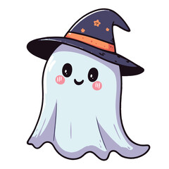 Cute Hand Drawn Halloween Ghost Illustration