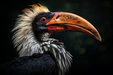 Obraz premium Long-lived Hornbill bird. Sumatra fauna bill. Generate Ai