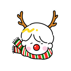 Little boy wearing reindeer costume in Christmas Day 