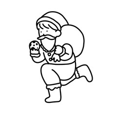 illustration of a santa with gift 